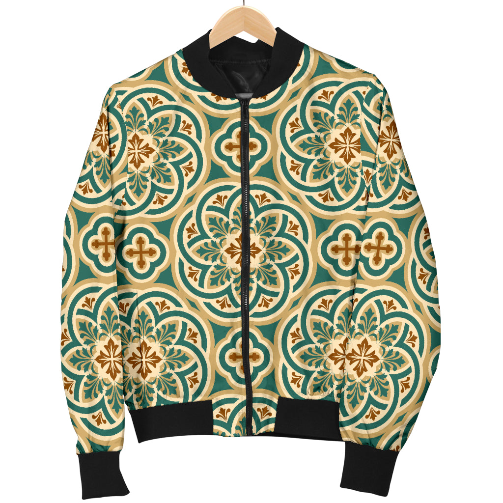 Cross Pattern Print Design 01 Women's Bomber Jacket