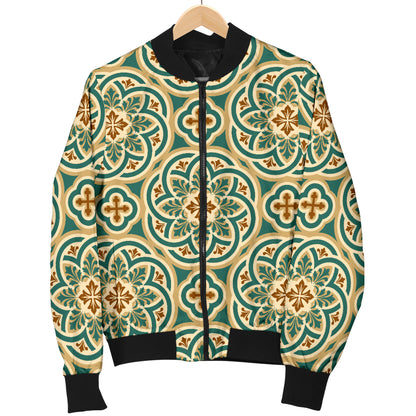 Cross Pattern Print Design 01 Women's Bomber Jacket