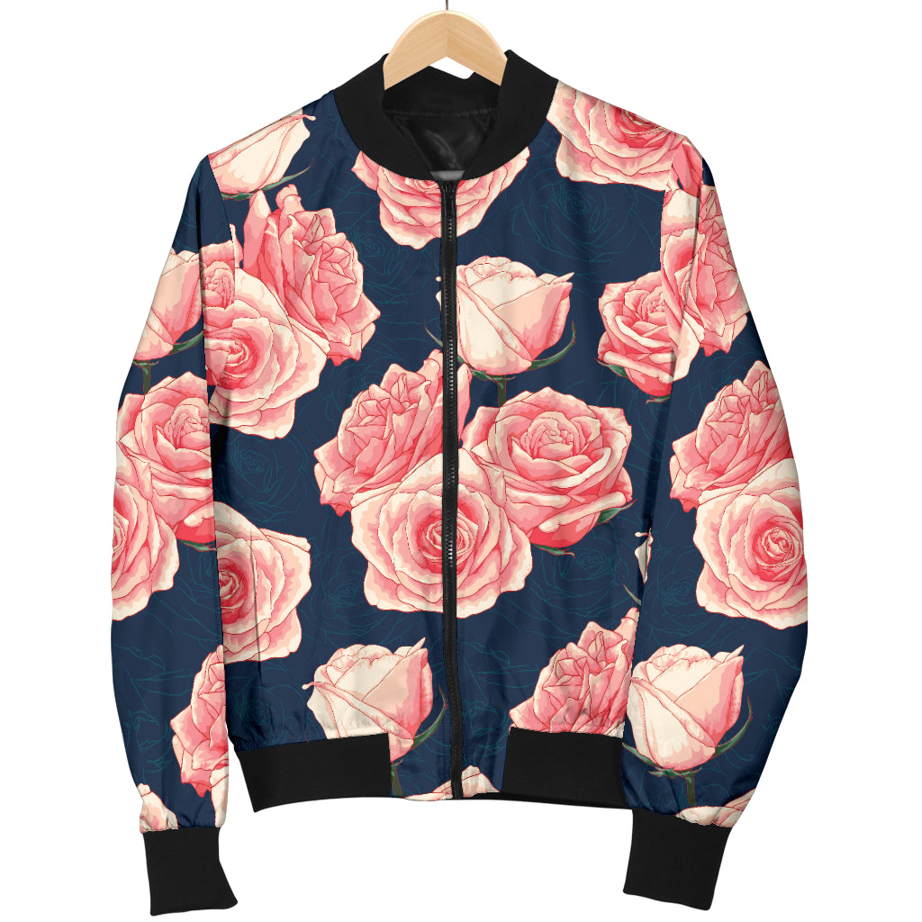 Rose Pattern Print Design A03 Women's Bomber Jacket