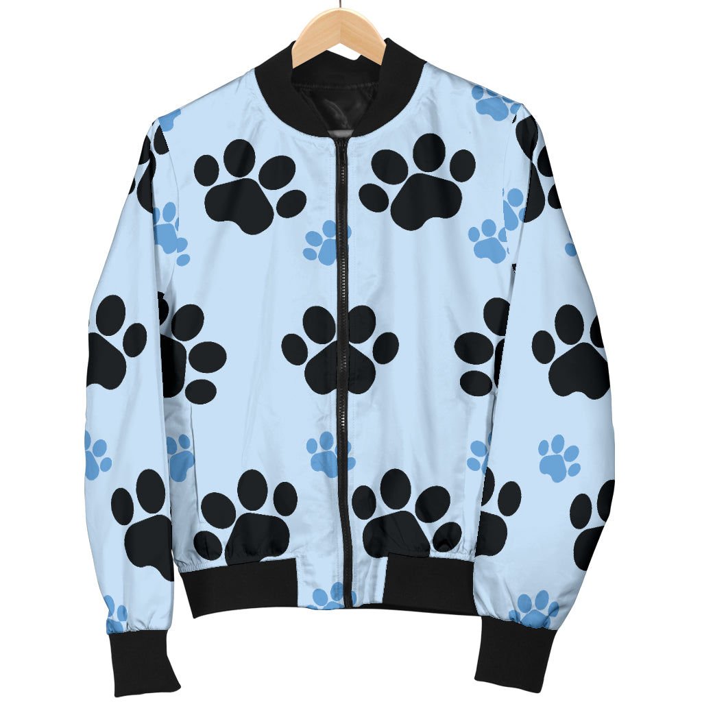 Paw Pattern Print Design A04 Women's Bomber Jacket