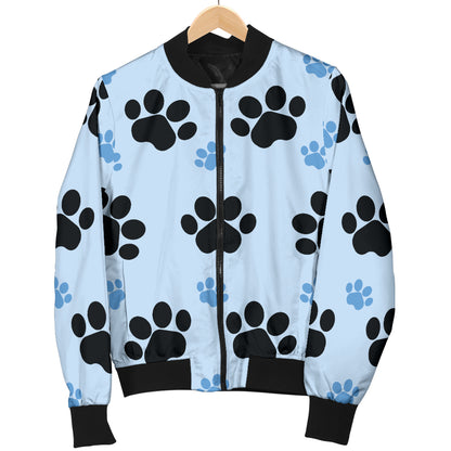 Paw Pattern Print Design A04 Women's Bomber Jacket