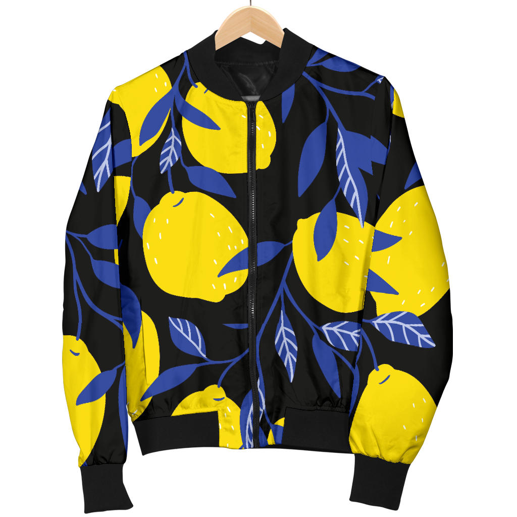 Lemon Pattern Print Design LM01 Women Bomber Jacket