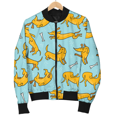 Dachshund Pattern Print Design 08 Women's Bomber Jacket