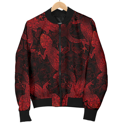 Gecko Pattern Print Design 04 Women's Bomber Jacket