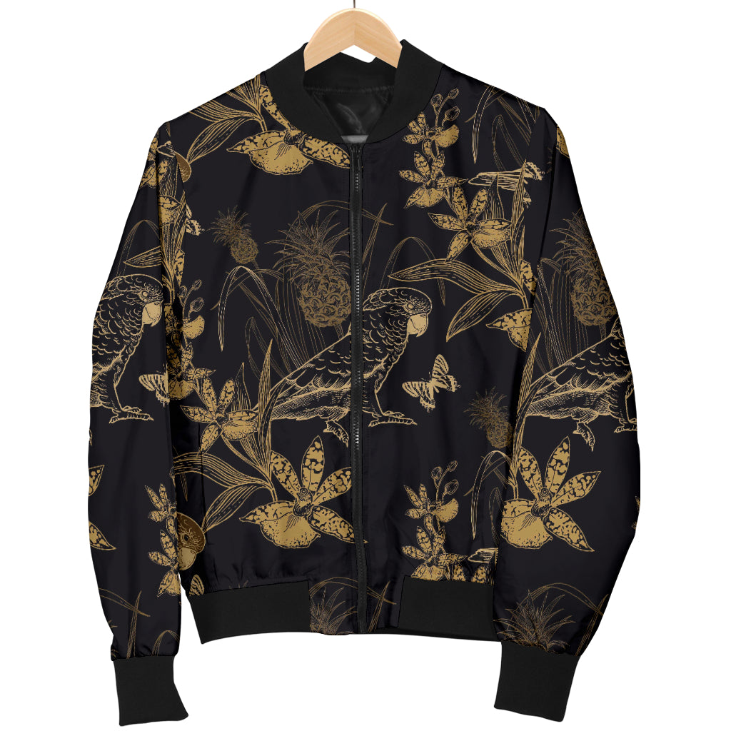 Parakeet Pattern Print Design A05 Women's Bomber Jacket