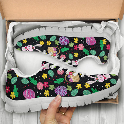 Easter Eggs Pattern Print Design RB05 Sneakers White Bottom Shoes