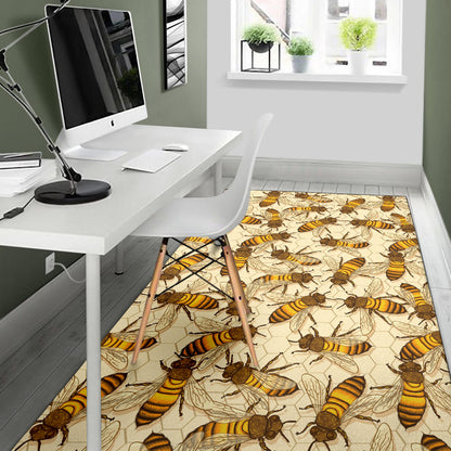 Bee Pattern Print Design BEE05 Area Rugs