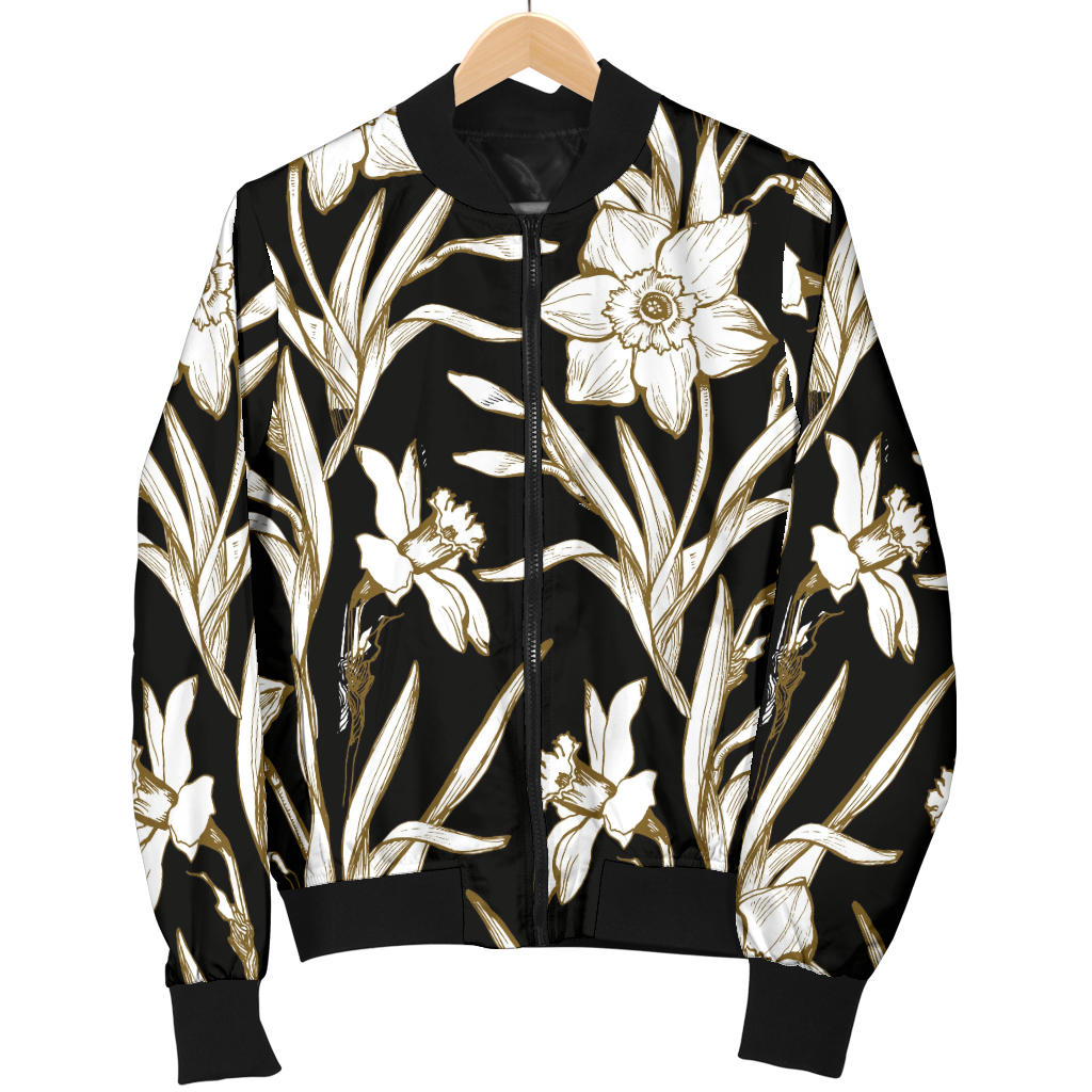 Daffodils Pattern Print Design DF06 Men Bomber Jacket