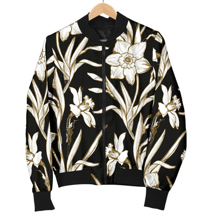 Daffodils Pattern Print Design DF06 Men Bomber Jacket