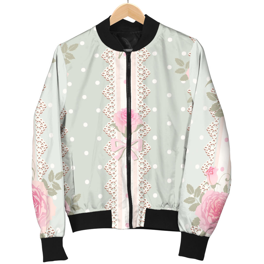 Rose Pattern Print Design RO016 Men Bomber Jacket
