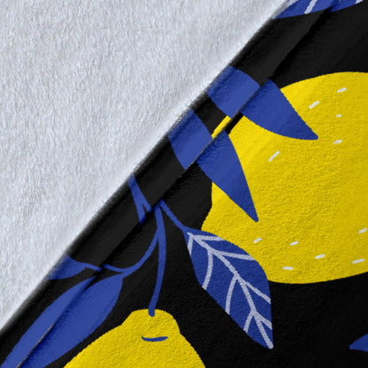 Lemon Pattern Print Design LM01 Fleece Blanket