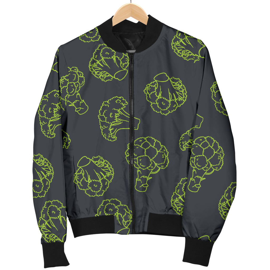 Broccoli Pattern Print Design 01 Women's Bomber Jacket