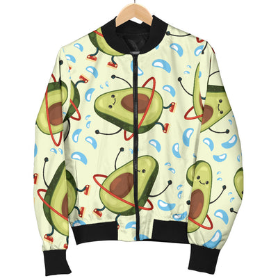 Avocado Pattern Print Design AC02 Women Bomber Jacket