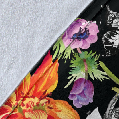 Tropical Flower Pattern Print Design TF02 Fleece Blanket