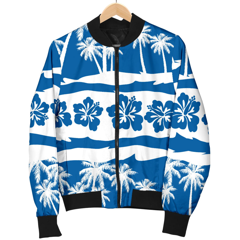 Hawaiian Themed Pattern Print Design H021 Women Bomber Jacket