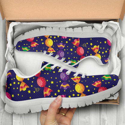 Candy Pattern Print Design CA06 Sneakers White Bottom Shoes