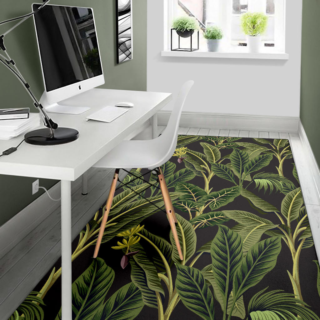 Banana Leaf Pattern Print Design BL04 Area Rugs