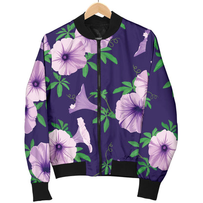 Morning Glory Pattern Print Design MG01 Men Bomber Jacket