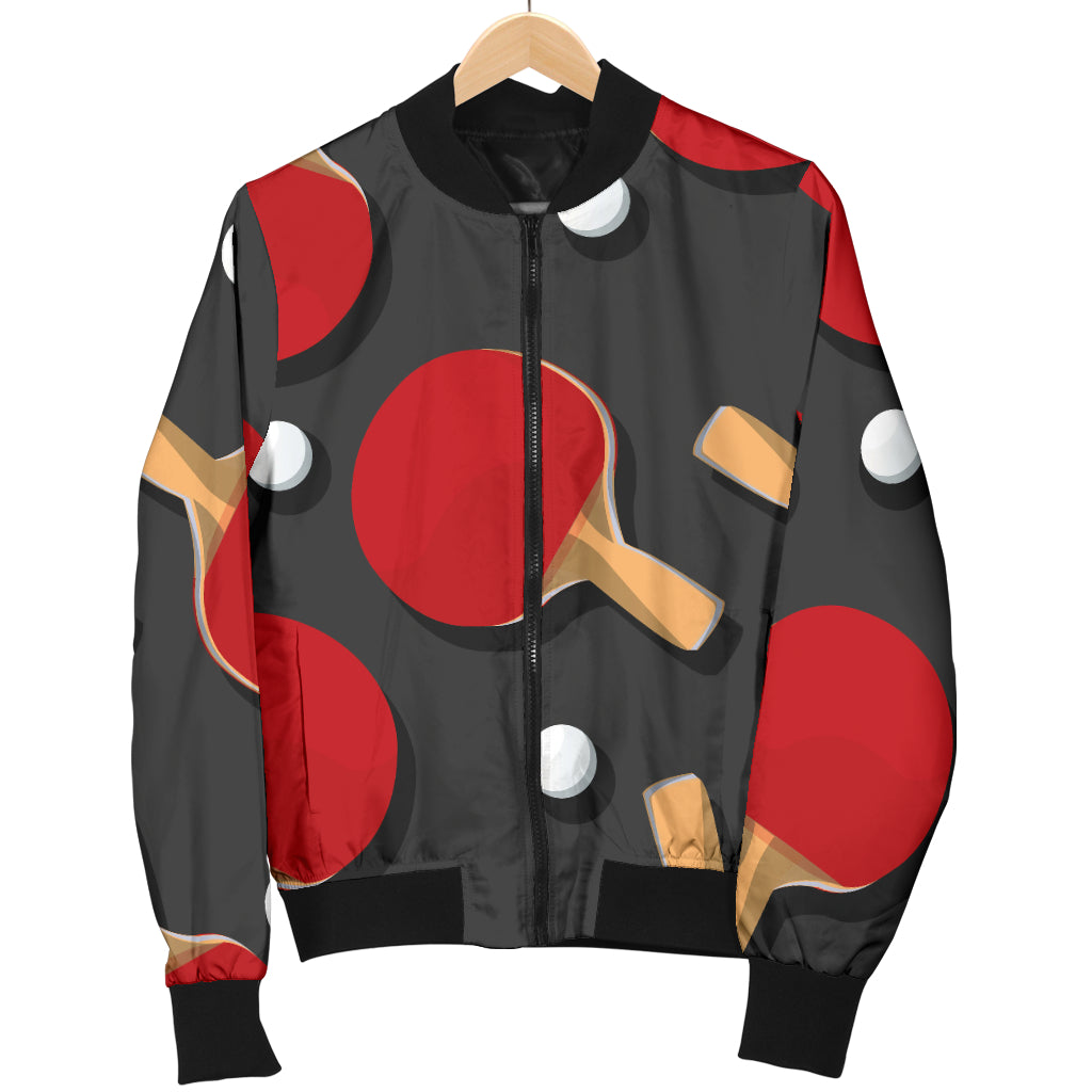 Ping Pong Pattern Print Design A05 Women's Bomber Jacket