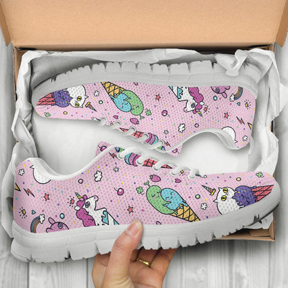 Ice Cream Pattern Print Design IC05 Sneakers White Bottom Shoes