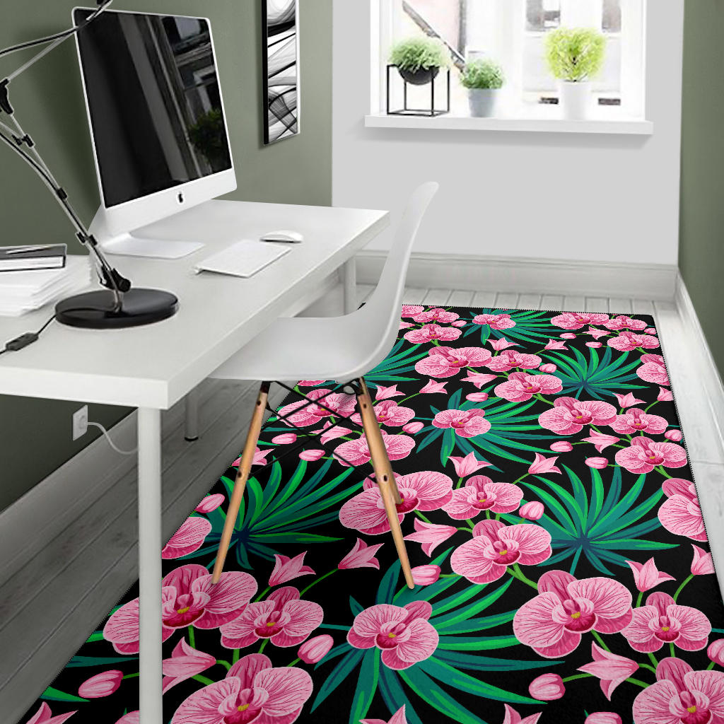Orchid Pink Pattern Print Design OR06 Area Rugs