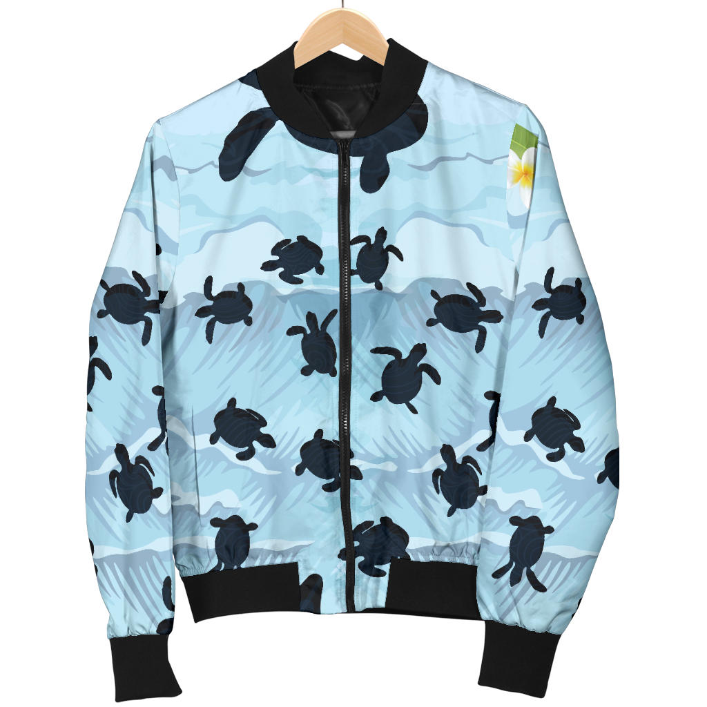 Sea Turtle Pattern Print Design T011 Men Bomber Jacket