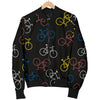 Bicycle Pattern Print Design 03 Women's Bomber Jacket