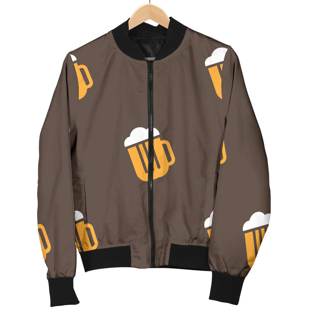 Beer Pattern Print Design 01 Women's Bomber Jacket