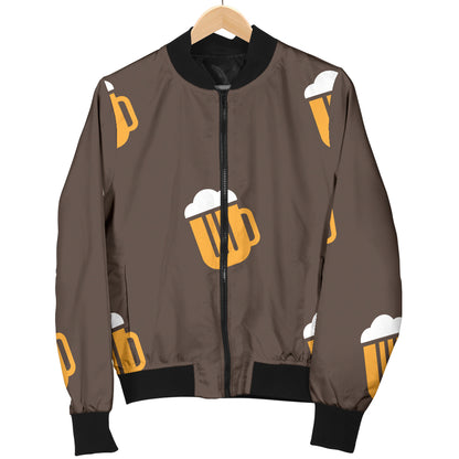 Beer Pattern Print Design 01 Women's Bomber Jacket