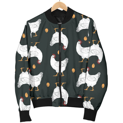 Chicken Pattern Print Design 06 Women's Bomber Jacket