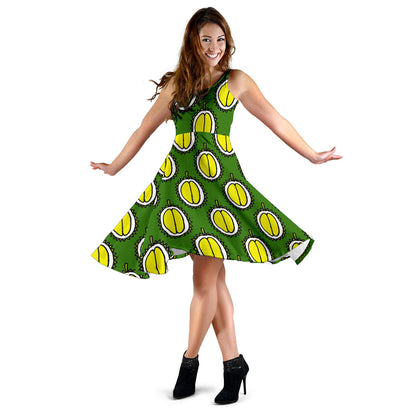Durian Pattern Print Design DR01 Midi Dress