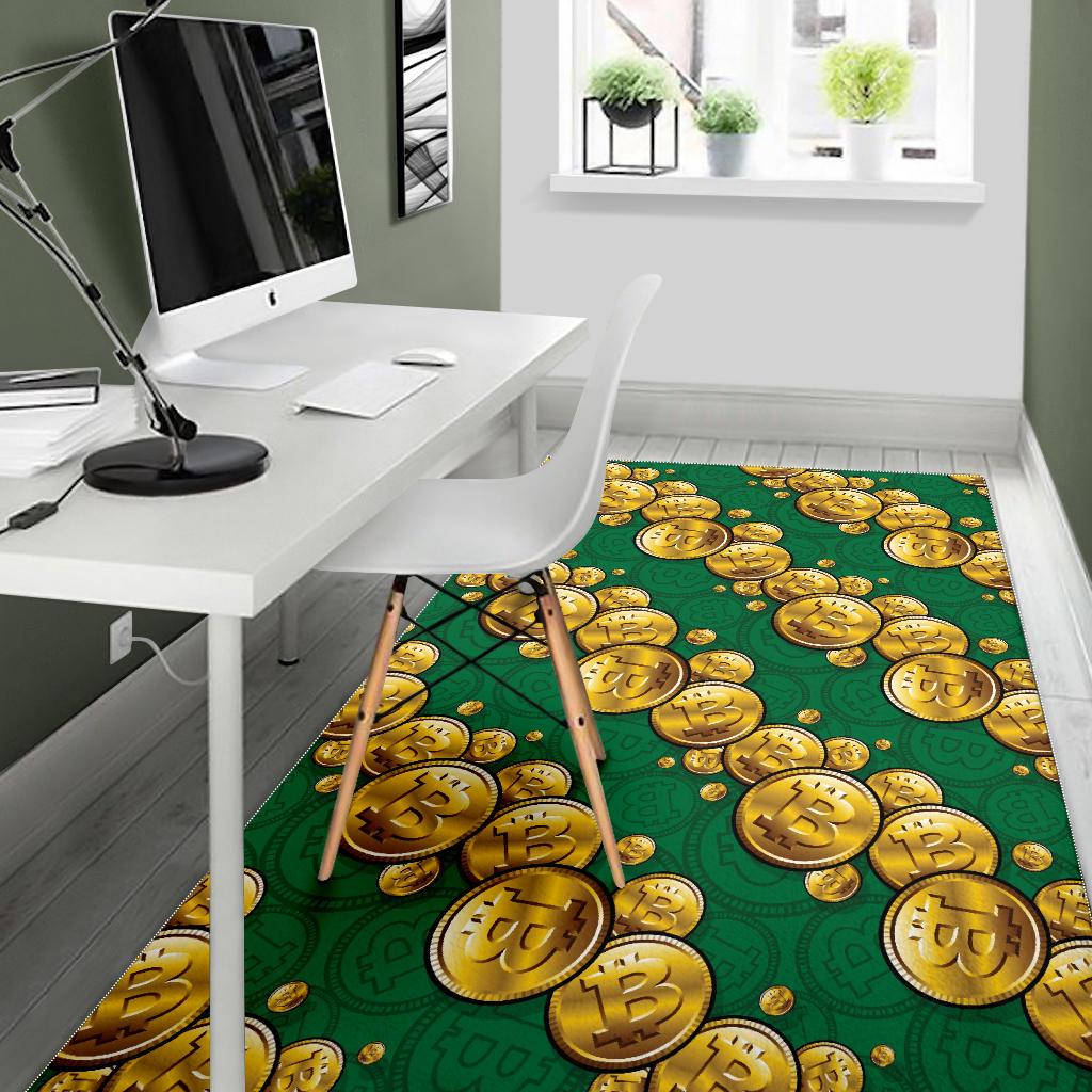Bitcoin Pattern Print Design DO02 Area Rugs
