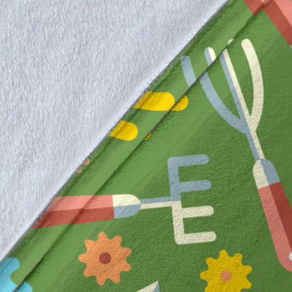 Gardening Pattern Print Design G06 Fleece Blanket