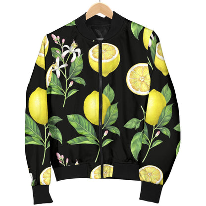 Lemon Pattern Print Design LM02 Men Bomber Jacket