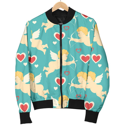 Cupid Pattern Print Design 01 Women's Bomber Jacket
