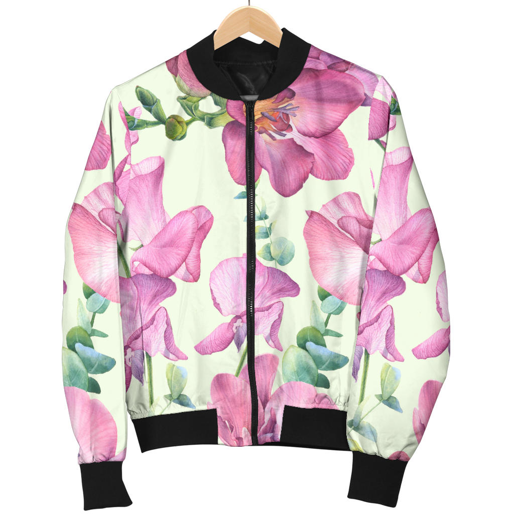 Peony Pattern Print Design PE011 Men Bomber Jacket