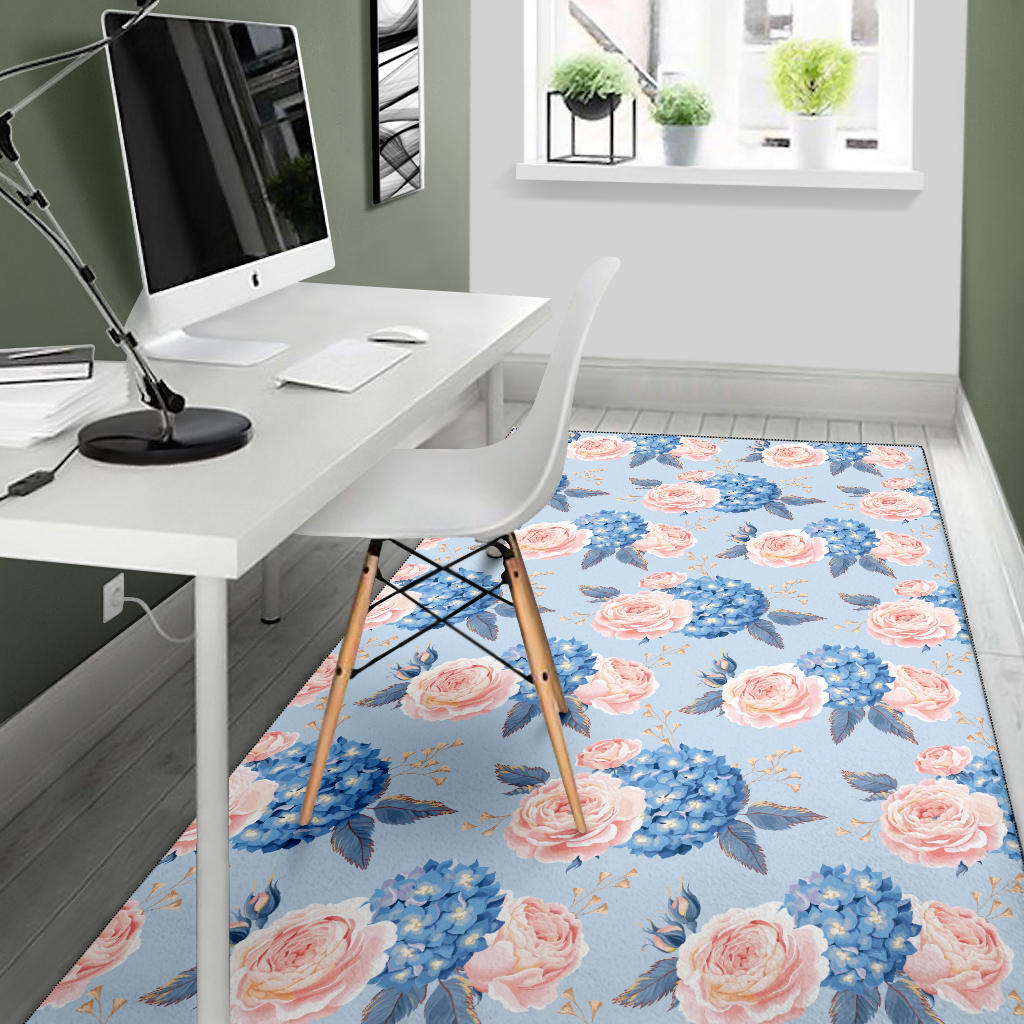 Hydrangea Pattern Print Design HD06 Area Rugs