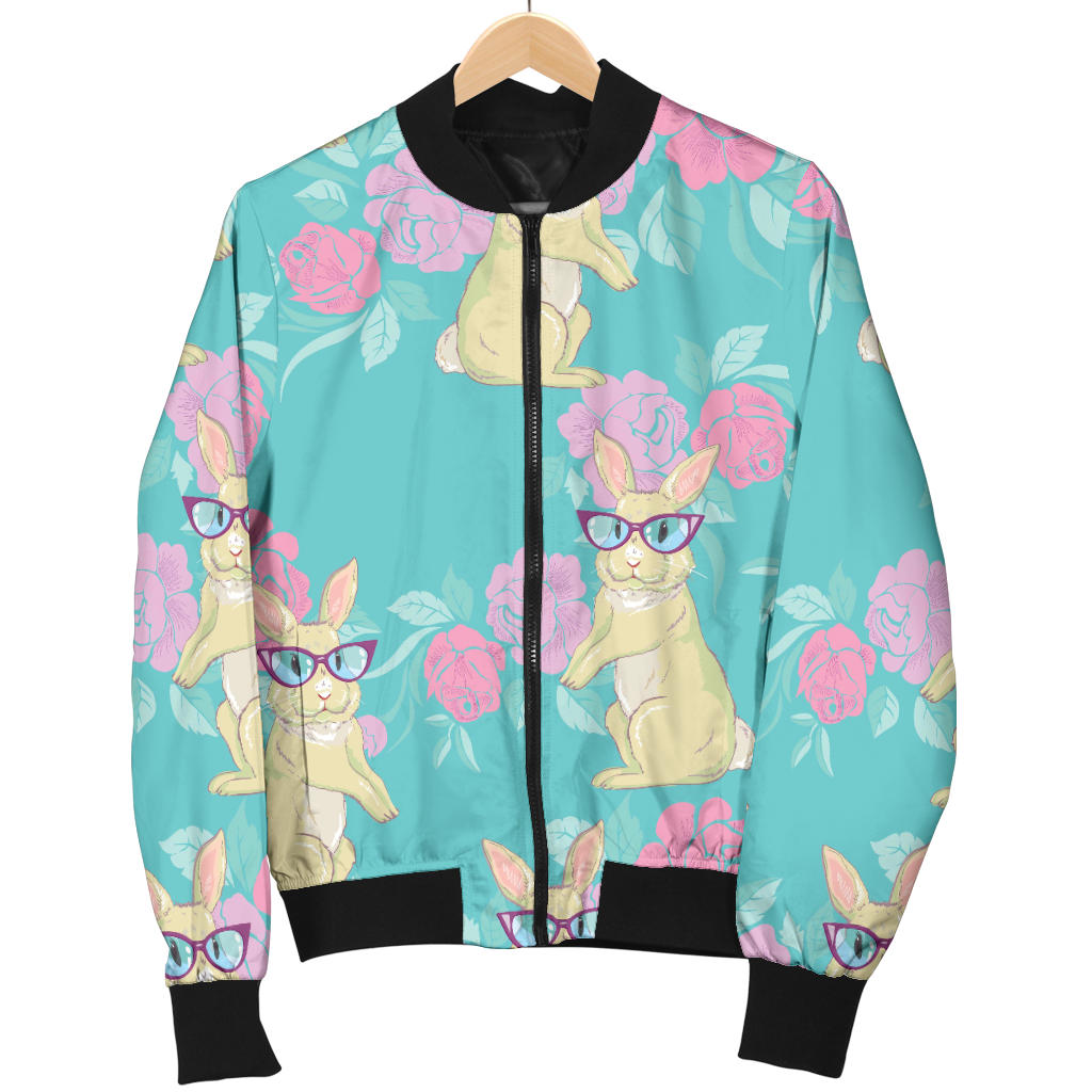 Rabbit Pattern Print Design RB05 Men Bomber Jacket
