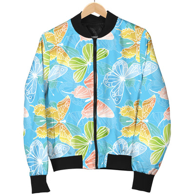 Butterfly Pattern Print Design 05 Women's Bomber Jacket