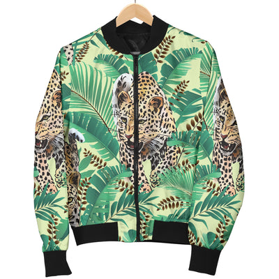 Leopard Pattern Print Design 03 Women's Bomber Jacket