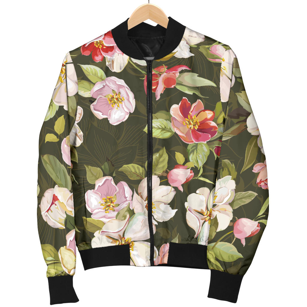 Apple blossom Pattern Print Design AB01 Men Bomber Jacket