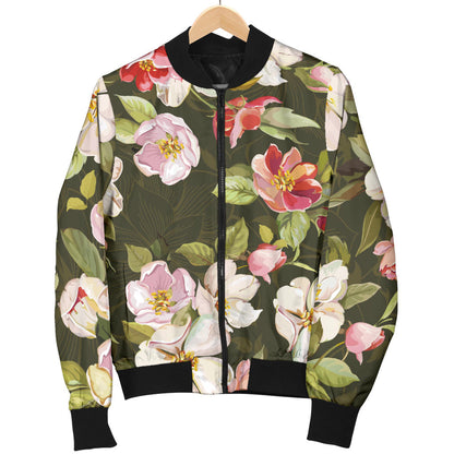 Apple blossom Pattern Print Design AB01 Men Bomber Jacket