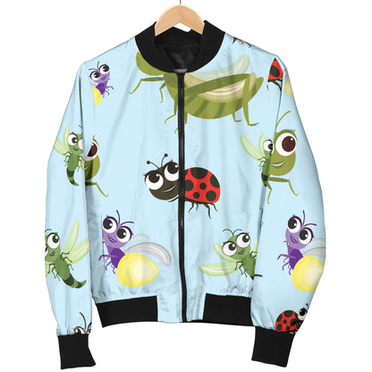Ladybug Pattern Print Design 01 Women's Bomber Jacket