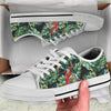 Bird Of Paradise Pattern Print Design BOP06 White Bottom Low Top Shoes