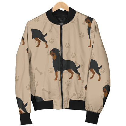 Rottweiler Pattern Print Design A01 Women's Bomber Jacket