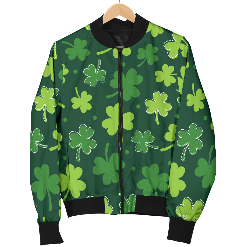 Clover Pattern Print Design 02 Women's Bomber Jacket