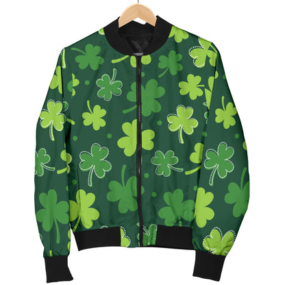 Clover Pattern Print Design 02 Women's Bomber Jacket