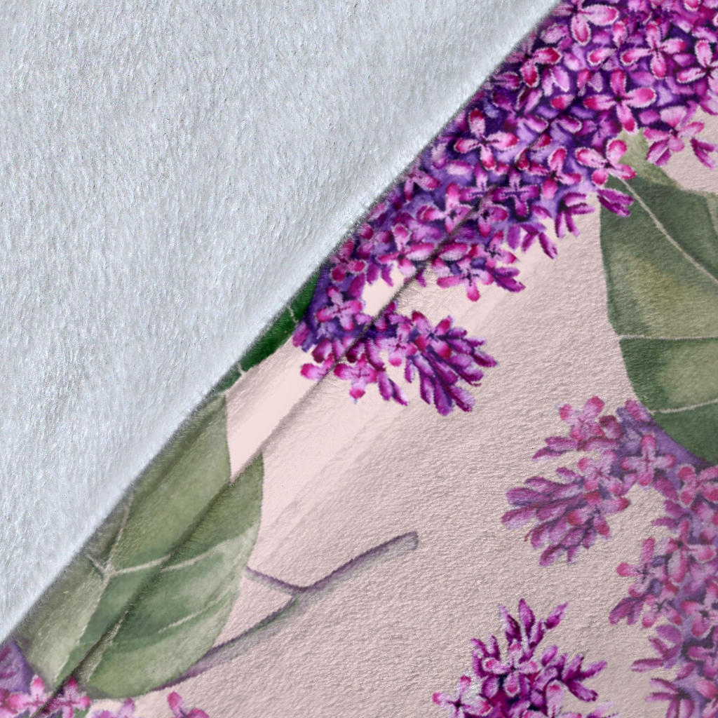 Lilac Pattern Print Design LI02 Fleece Blanket