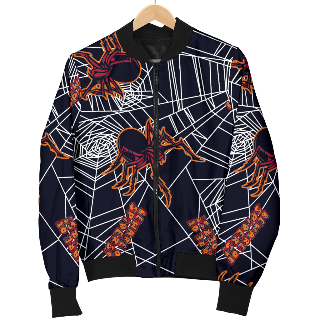 Tarantula Spiderwebs Pattern Print Design 01 Women's Bomber Jacket