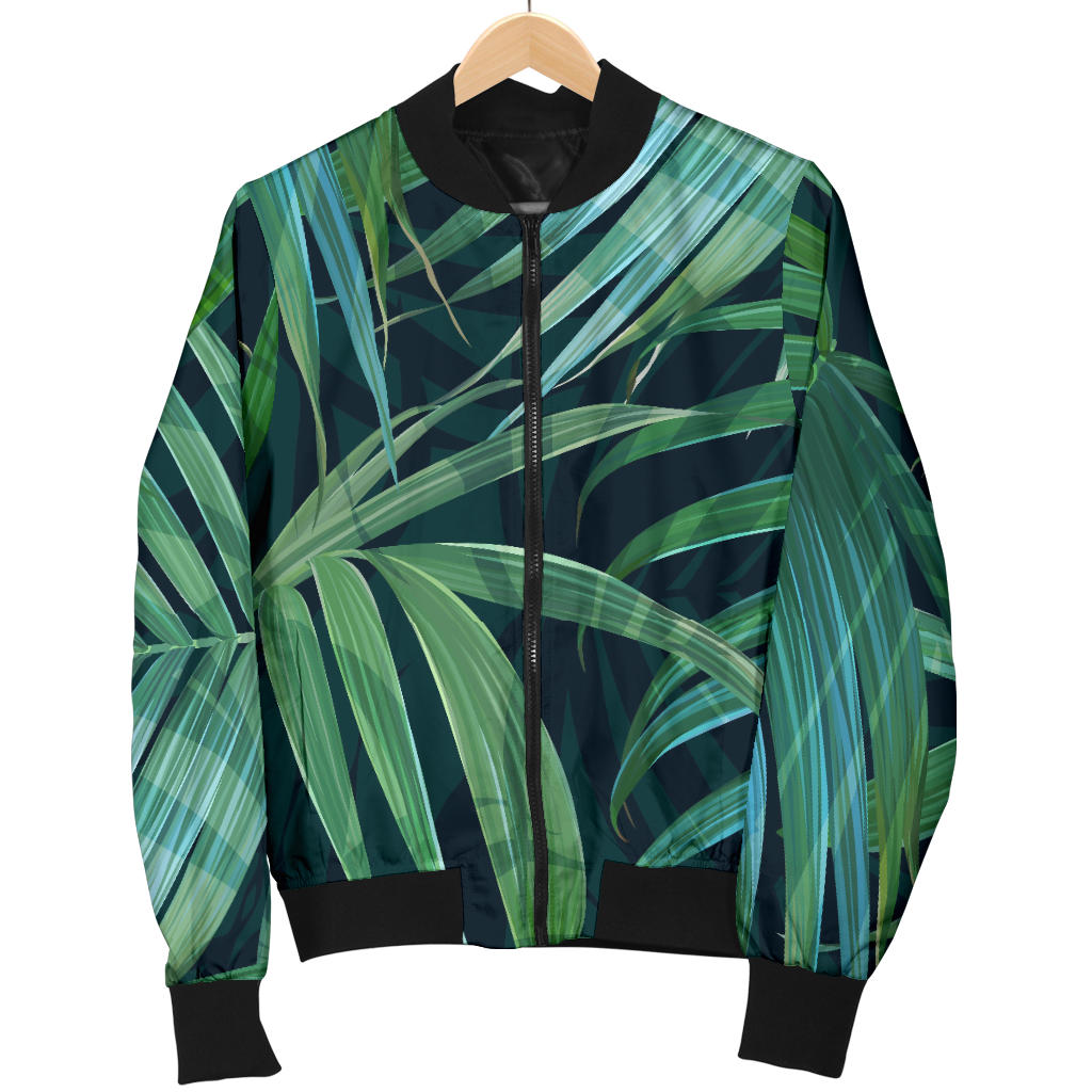 Tropical Flower Pattern Print Design TF011 Women Bomber Jacket